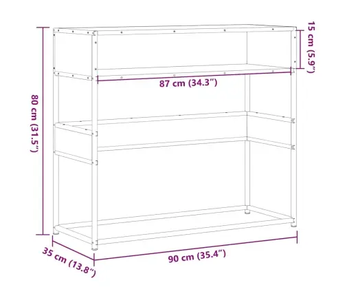 Konsoles Galdiņš, Pelēka Koka, 90X35X80 Cm, Inženierijas Koks Vidaxl Konsoles Galdiņš, Pelēka Koka, 90X35X80 Cm, Inženierijas Koks Vidaxl