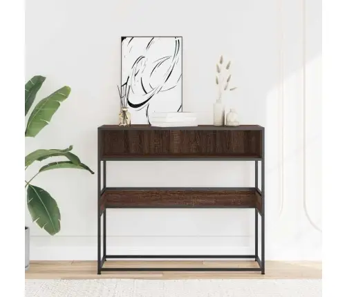 Konsoles Galdiņš, Brūna Koka, 90X35X80 Cm, Inženierijas Koks Vidaxl