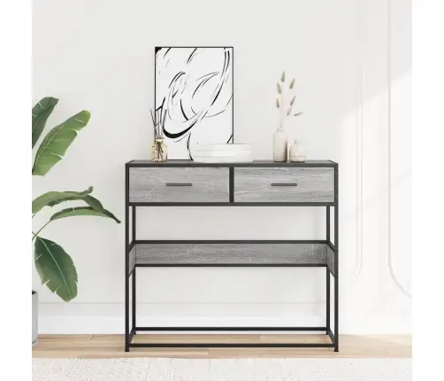 Konsoles Galdiņš, Pelēka Koka, 90X35X80 Cm, Inženierijas Koks Vidaxl Konsoles Galdiņš, Pelēka Koka, 90X35X80 Cm, Inženierijas Koks Vidaxl