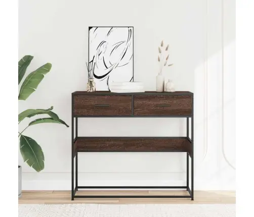 Konsolinis Staliukas, Rudas Ąžuolo, 90X35X80cm Mediena