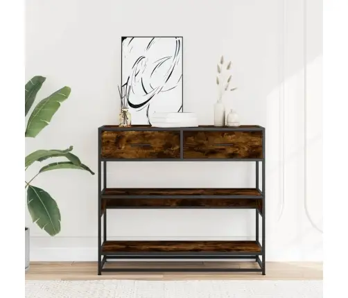 Konsoles Galdiņš, Kvēpināta Ozolkoka, 90X35X80 Cm, Koks Vidaxl