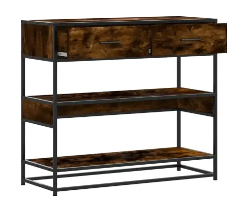 Konsoles Galdiņš, Kvēpināta Ozolkoka, 90X35X80 Cm, Koks Vidaxl