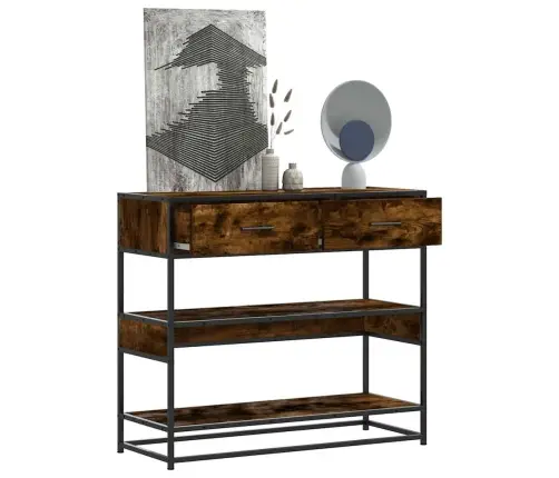 Konsoles Galdiņš, Kvēpināta Ozolkoka, 90X35X80 Cm, Koks Vidaxl