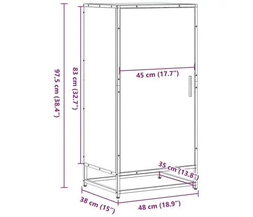 Kingariiul Must 48X38X97,5 Cm Engineered Wood
