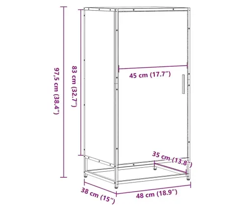 Kingariiul Pruun Tamm 48X38X97,5 Cm Engineered Wood