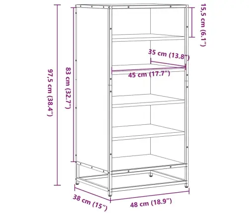 Kingariiul Must 48X38X97,5 Cm Engineered Wood