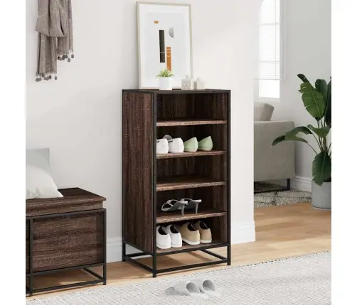 Apavu Plaukts, Brūna Ozola, 48X38X97,5 Cm, Inženierijas Koks Vidaxl