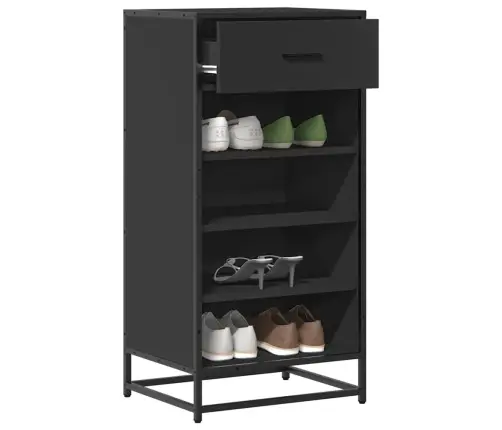 Apavu Skapītis, Melns, 48X38X97,5 Cm, Inženierijas Koks Vidaxl