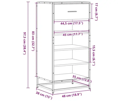 Kingariiul Suitsutamm 48X38X97,5 Cm Ehituspuit
