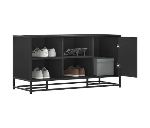 Apavu Sols Melns 100X40X53,5 Cm Engineered Wood And Metal Vidaxl