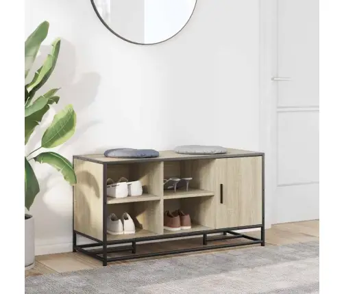 Apavu Skapītis, Ozola, 100X40X53,5 Cm, Inženierijas Koks&Metāls Vidaxl