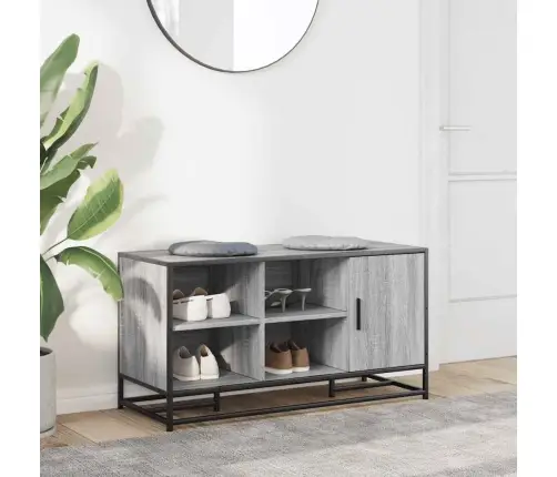 Apavu Skapītis, Pelēks, 100X40X53,5Cm, Inženierijas Koks&Metāls Vidaxl