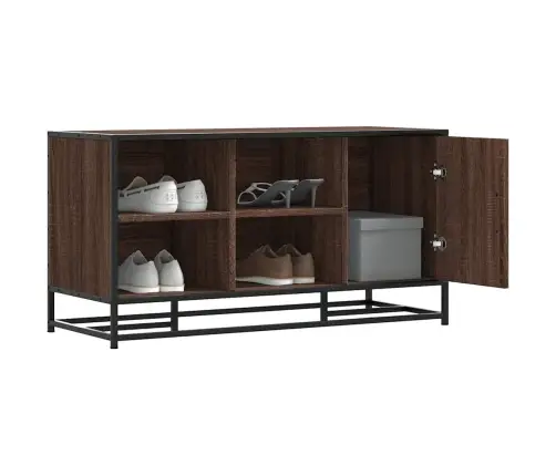 Apavu Plaukts, Brūns, 100X40X53,5 Cm, Inženierijas Koks&Metāls Vidaxl