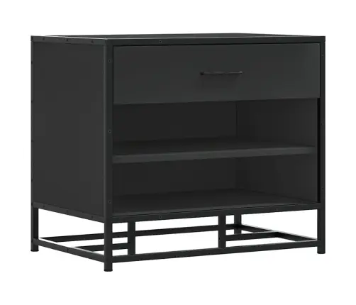 Apavu Skapītis, Melns, 60X40X53,5 Cm, Inženierijas Koks, Metāls Vidaxl