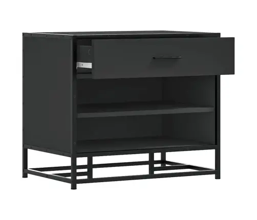 Apavu Skapītis, Melns, 60X40X53,5 Cm, Inženierijas Koks, Metāls Vidaxl