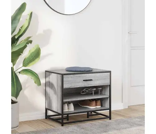 Apavu Sols Pelēks Sonoma Inženierijas Koks Un Metāls Vidaxl