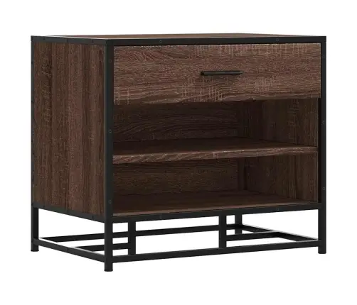 Apavu Plaukts, Brūns, 60X40X53,5 Cm, Inženierijas Koks&Metāls Vidaxl