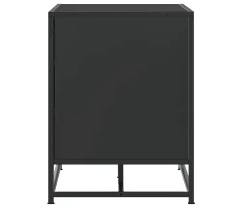 Batų Suolas Juodas 80X40X53,5 Cm Mediena Ir Metalas