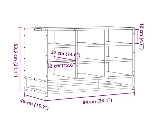 Apavu Sols Sonoma Ozols 84X40X53,5 Cm Inženierijas Koks Metāls Vidaxl