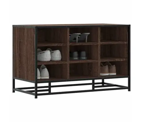 Apavu Plaukts, Brūns, 84X40X53,5 Cm, Inženierijas Koks&Metāls Vidaxl