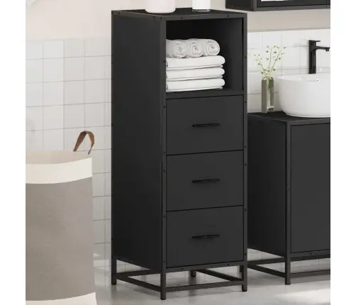 Vannas Istabas Skapis Melns 35X37,5X100 Cm Engineered Wood Vidaxl