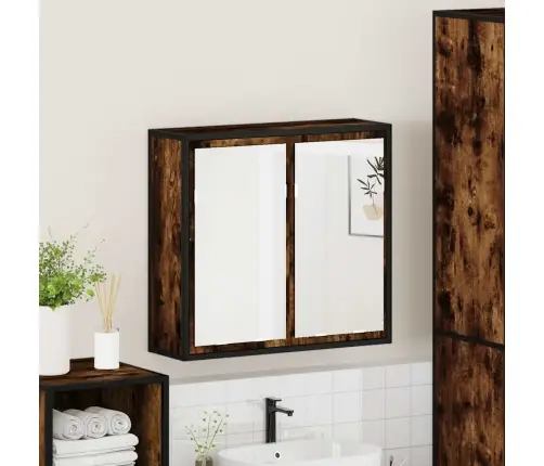 Veidrodinė Vonios Spintelė, Dūminio, 65X20X60 cm Mediena