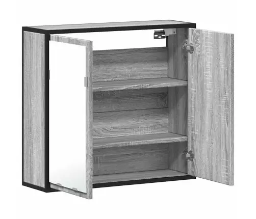 Vannasistabas Spoguļskapītis, Pelēka Ozola Krāsa, 65X20X60 Cm Vidaxl