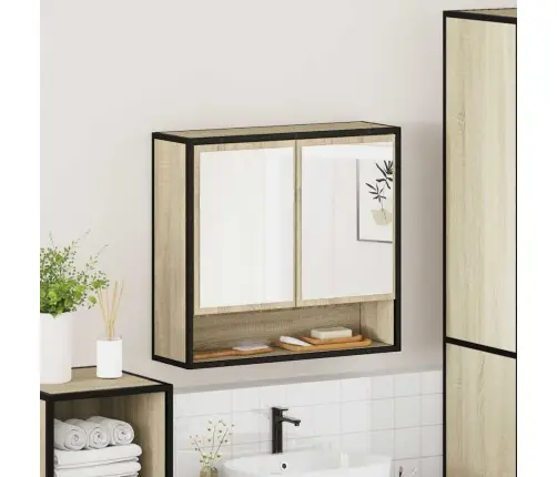 Vannas Istabas Spoguļskapis Sonoma Ozols 65X20X60 Cm Vidaxl