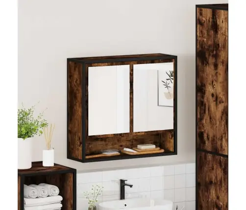 Vannasistabas Spoguļskapītis, Ozolkoka Krāsa, 65X20X60 Cm Vidaxl