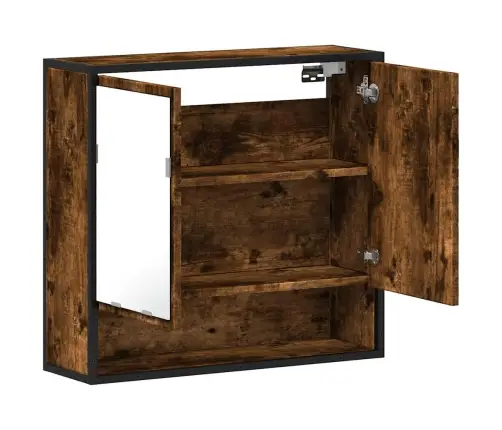 Vannasistabas Spoguļskapītis, Ozolkoka Krāsa, 65X20X60 Cm Vidaxl