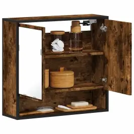 Vannasistabas Spoguļskapītis, Ozolkoka Krāsa, 65X20X60 Cm Vidaxl