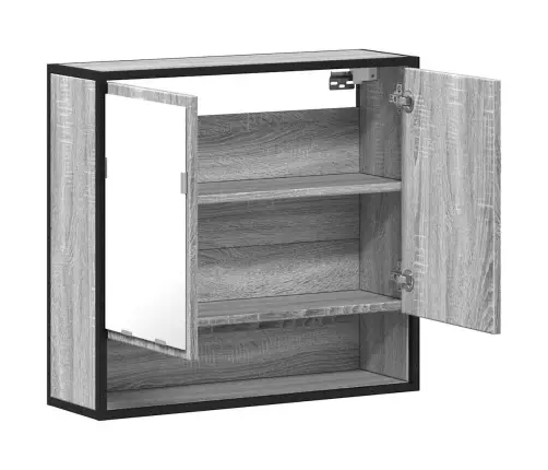 Vannasistabas Spoguļskapītis, Pelēka Ozola Krāsa, 65X20X60 Cm Vidaxl