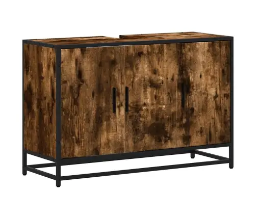 Izlietnes Skapītis, 90X33X60 Cm, Inženierijas Koks, Ozolkoka Vidaxl