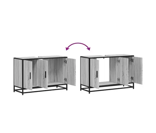 Vonios Kambario Spintelė, Pilka, 90X33X60 cm Mediena