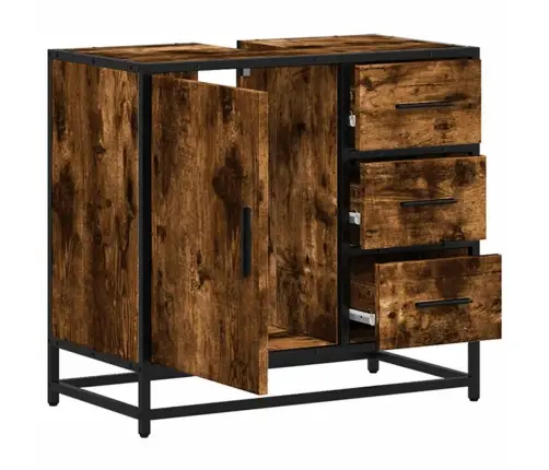 Vonios Kambario Spintelė, Dūminio, 65X33X60 cm Mediena