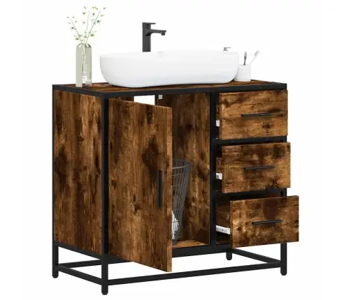 Vonios Kambario Spintelė, Dūminio, 65X33X60 cm Mediena