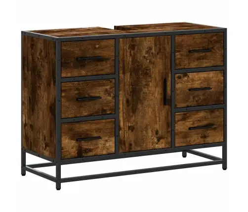 Izlietnes Skapītis, 80X33X60 Cm, Inženierijas Koks, Ozolkoka Vidaxl