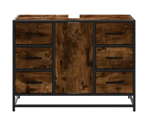 Izlietnes Skapītis, 80X33X60 Cm, Inženierijas Koks, Ozolkoka Vidaxl