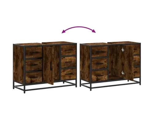 Izlietnes Skapītis, 80X33X60 Cm, Inženierijas Koks, Ozolkoka Vidaxl