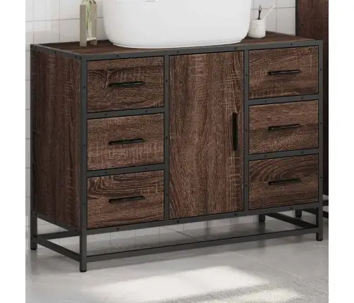 Izlietnes Skapītis, Ozola, 80X33X60 Cm, Inženierijas Koks Vidaxl