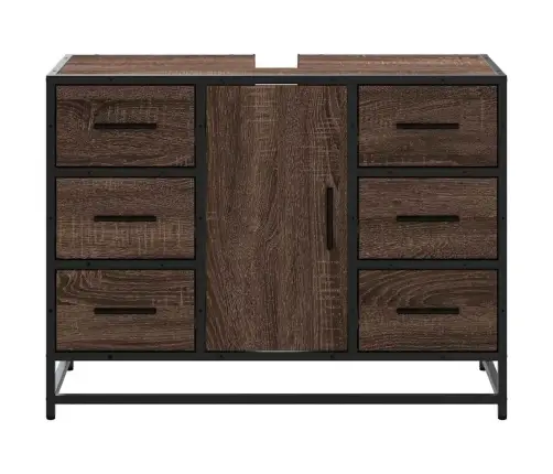 Izlietnes Skapītis, Ozola, 80X33X60 Cm, Inženierijas Koks Vidaxl