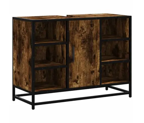 Vonios Spintelė Praustuvui, Dūminio Ąžuolo, 80X33X60cm Mediena