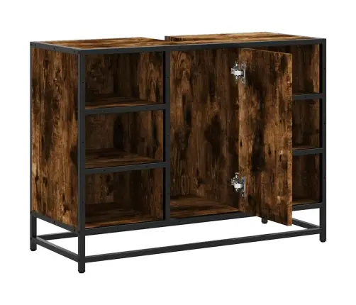 Vonios Spintelė Praustuvui, Dūminio Ąžuolo, 80X33X60cm Mediena