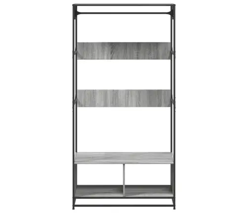 Drēbju Skapis, Pelēka Ozola, 90X50X180 Cm, Inženierijas Koks Vidaxl