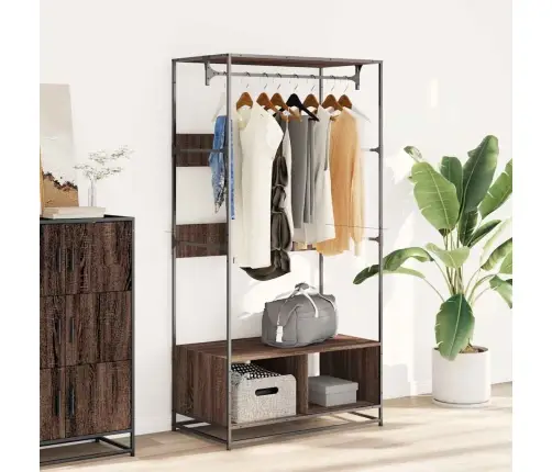 Drabužių Spinta, Ruda Ąžuolo, 90X50X180cm Apdirbta Mediena