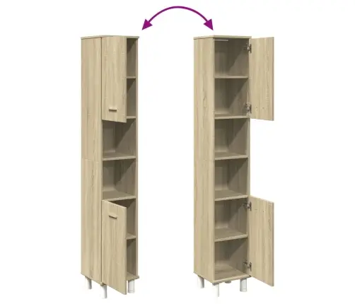 Vannasistabas Skapītis, Ozola, 30,5X30X179Cm, Inženierijas Koks Vidaxl