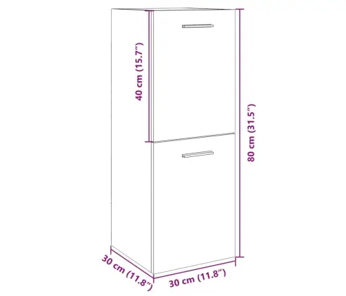 Vannasistabas Skapītis, Ozolkoka, 30X30X80 Cm, Skaidu Plāksne Vidaxl