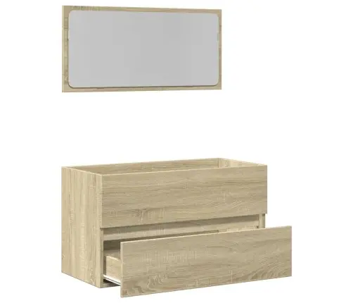 Vannasistabas Skapis Ar Spoguli, Sonomas Ozols, 80X38,5X45 Cm Vidaxl