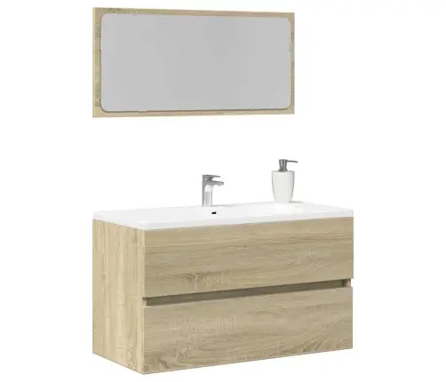 Vannasistabas Skapis Ar Spoguli, Sonomas Ozols, 80X38,5X45 Cm Vidaxl