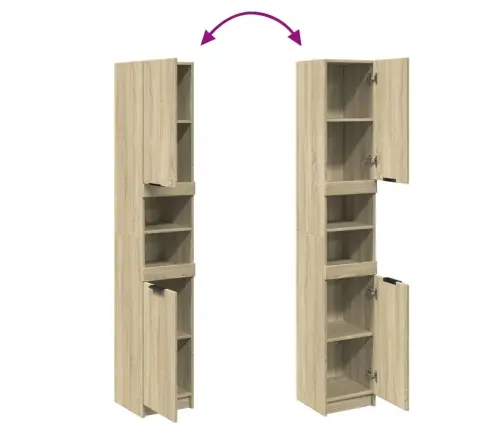 Vannasistabas Skapis, Ozola, 32X34X188,5 Cm, Inženierijas Koks Vidaxl